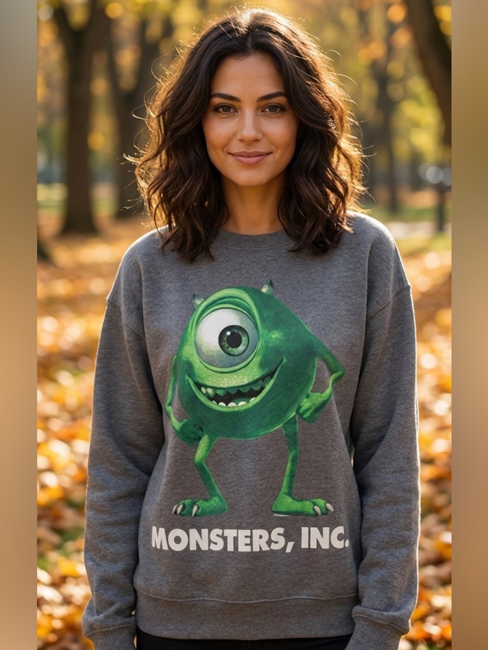 Disney Monsters Inc Mike Wazowski Sweatshirt Graphic Cozy Pullover